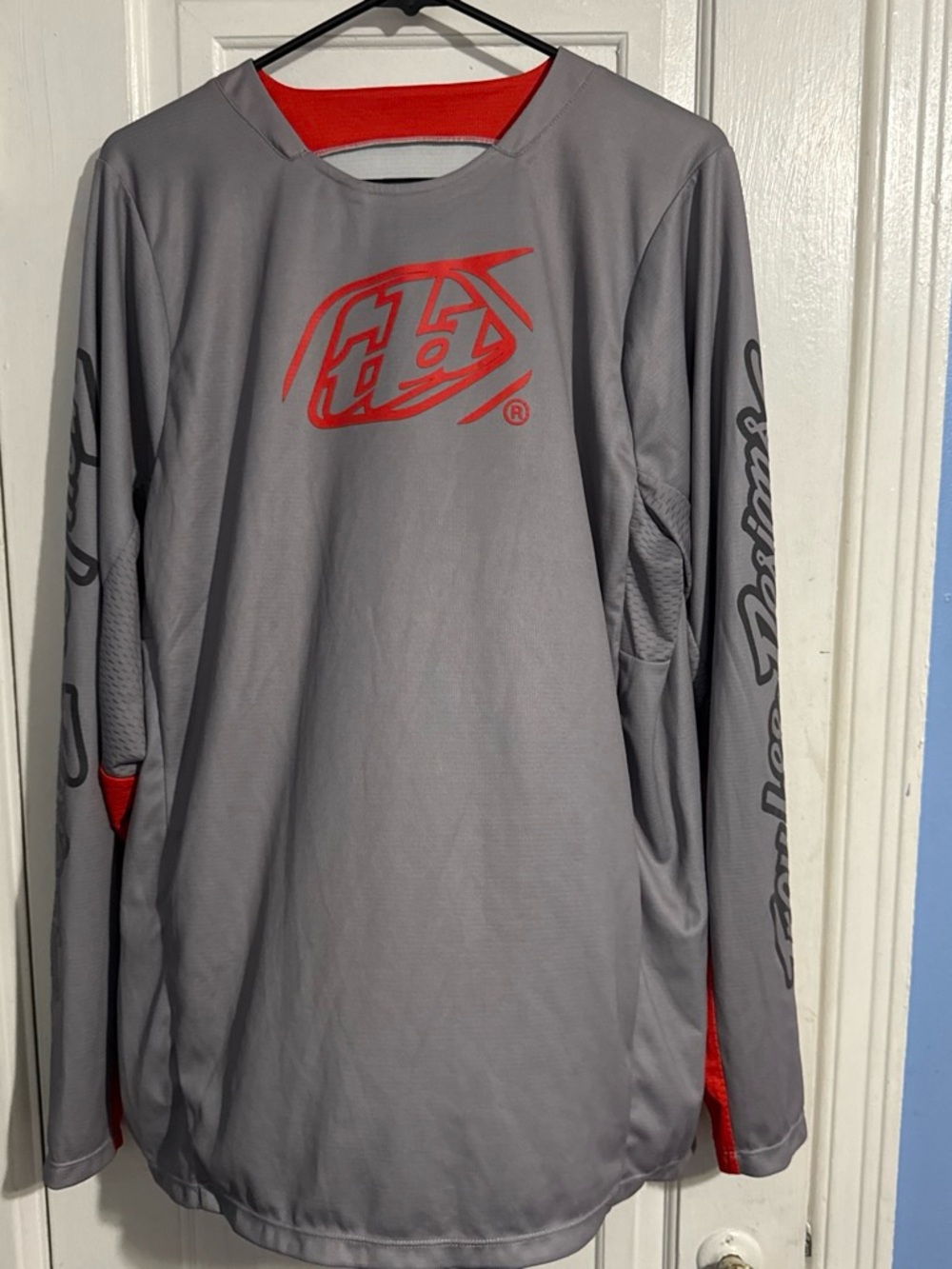 Troy Lee Designs Men’s Long Sleeve Gray & Red Performance Tee